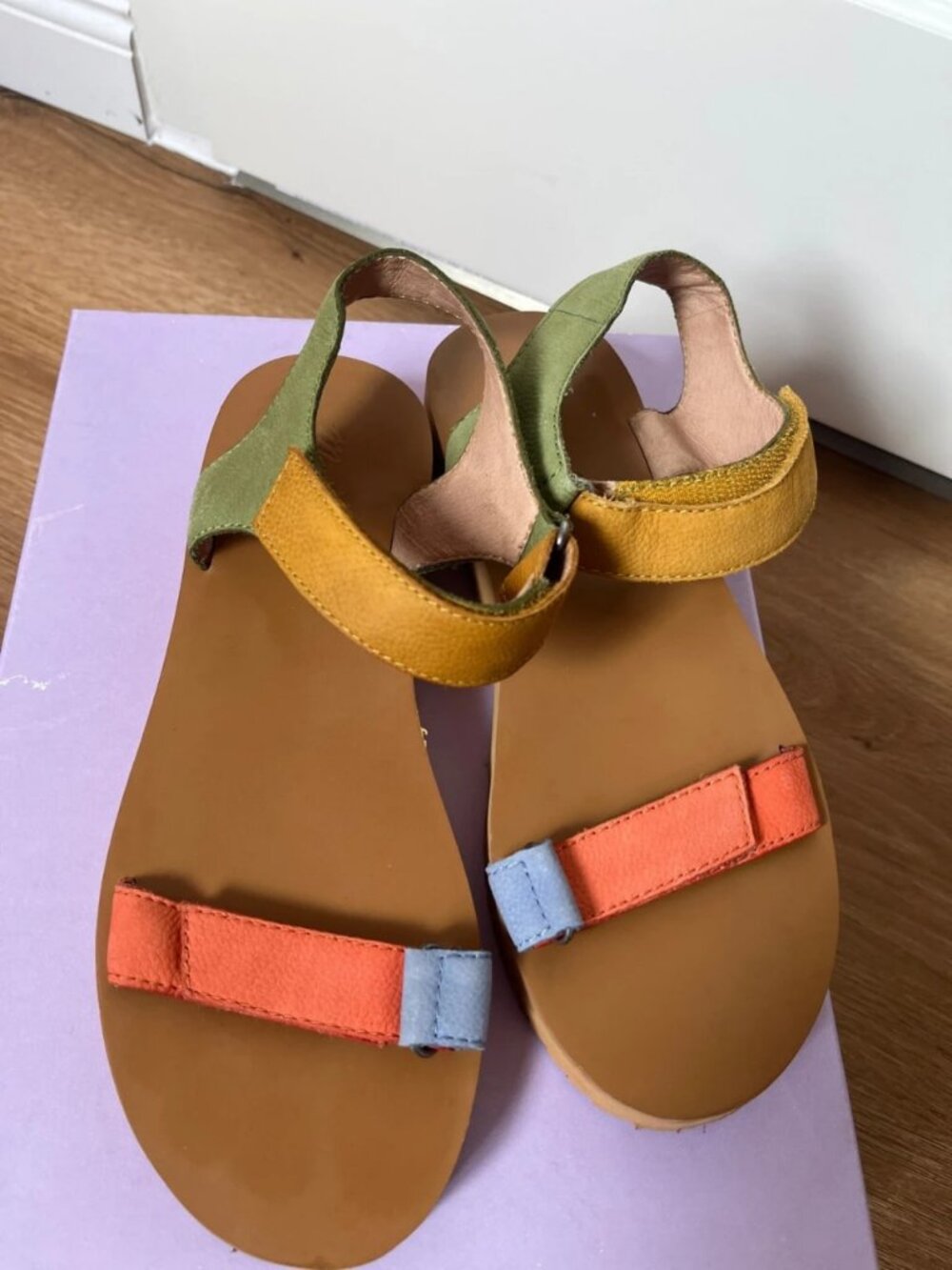 Colorblock Leather Strap Sandals EU 38.5 / US 8